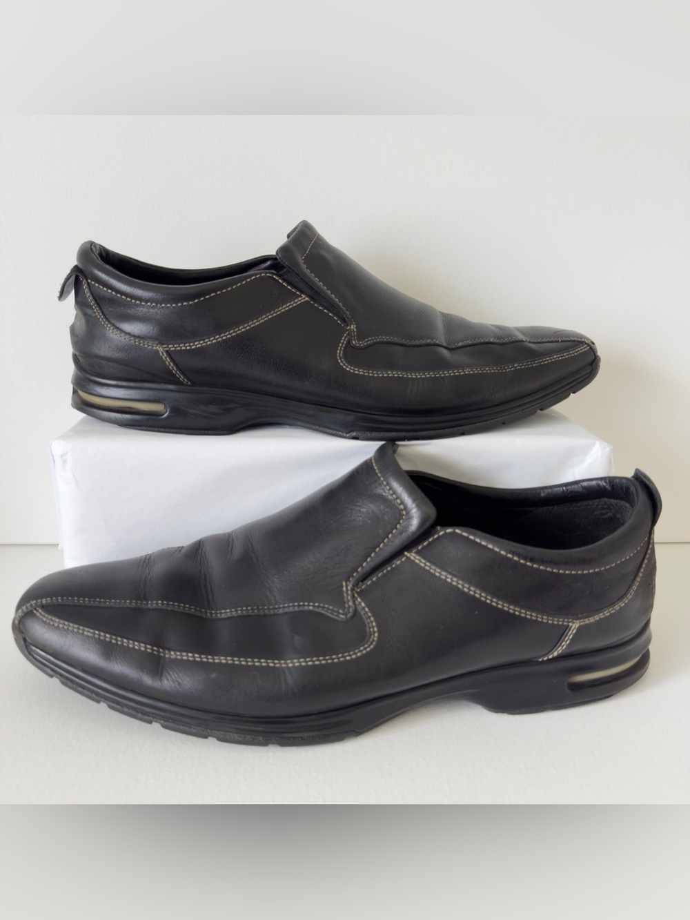 Cole Haan Air Men’s 14 M Black Leather Slip On Loafers Dress Shoes